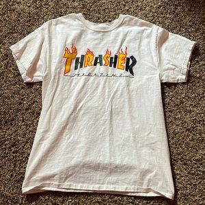 basic white thrasher tshirt